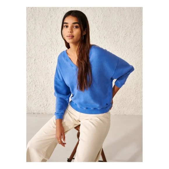 BELLEROSE Royal Blue V-Neck Fellow Sweatshirt - Picture 14 of 15